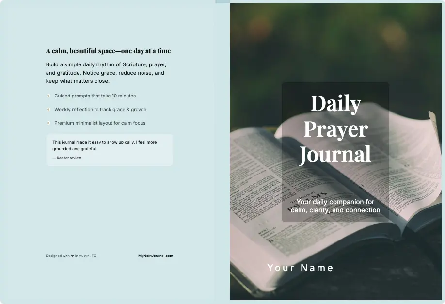 Prayer journal cover preview